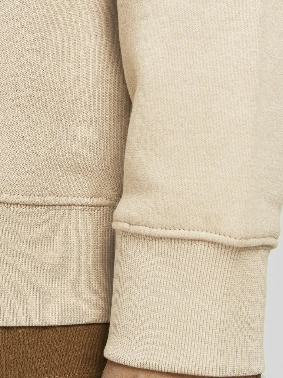 JACK & JONES Star basic sweat crew neck regular fit, heren sweatshirt katoenmengsel met O-hals, beige