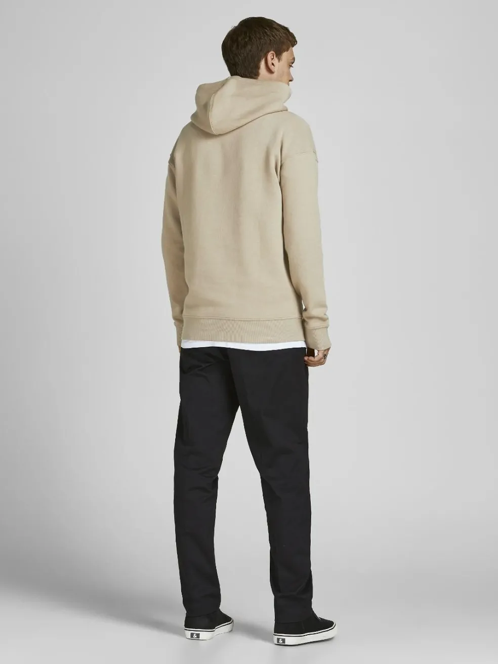 JACK & JONES Star basic sweat hood regular fit, heren hoodie katoenmengsel met capuchon, beige