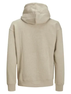 JACK & JONES Star basic sweat hood regular fit, heren hoodie katoenmengsel met capuchon, beige