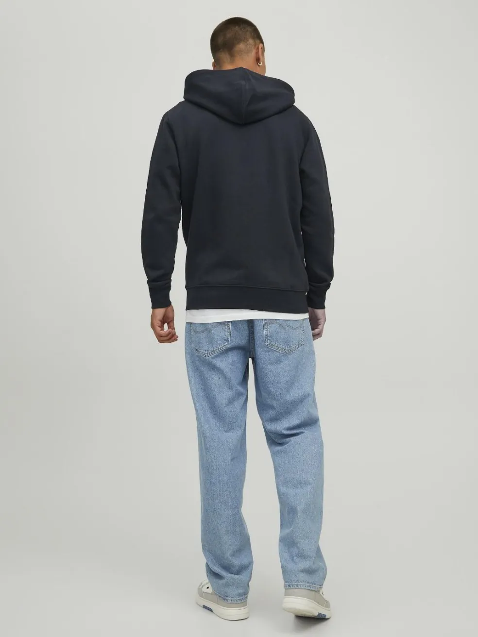 JACK & JONES Star basic sweat zip hood regular fit, heren sweatvest katoenmengsel met capuchon, zwart