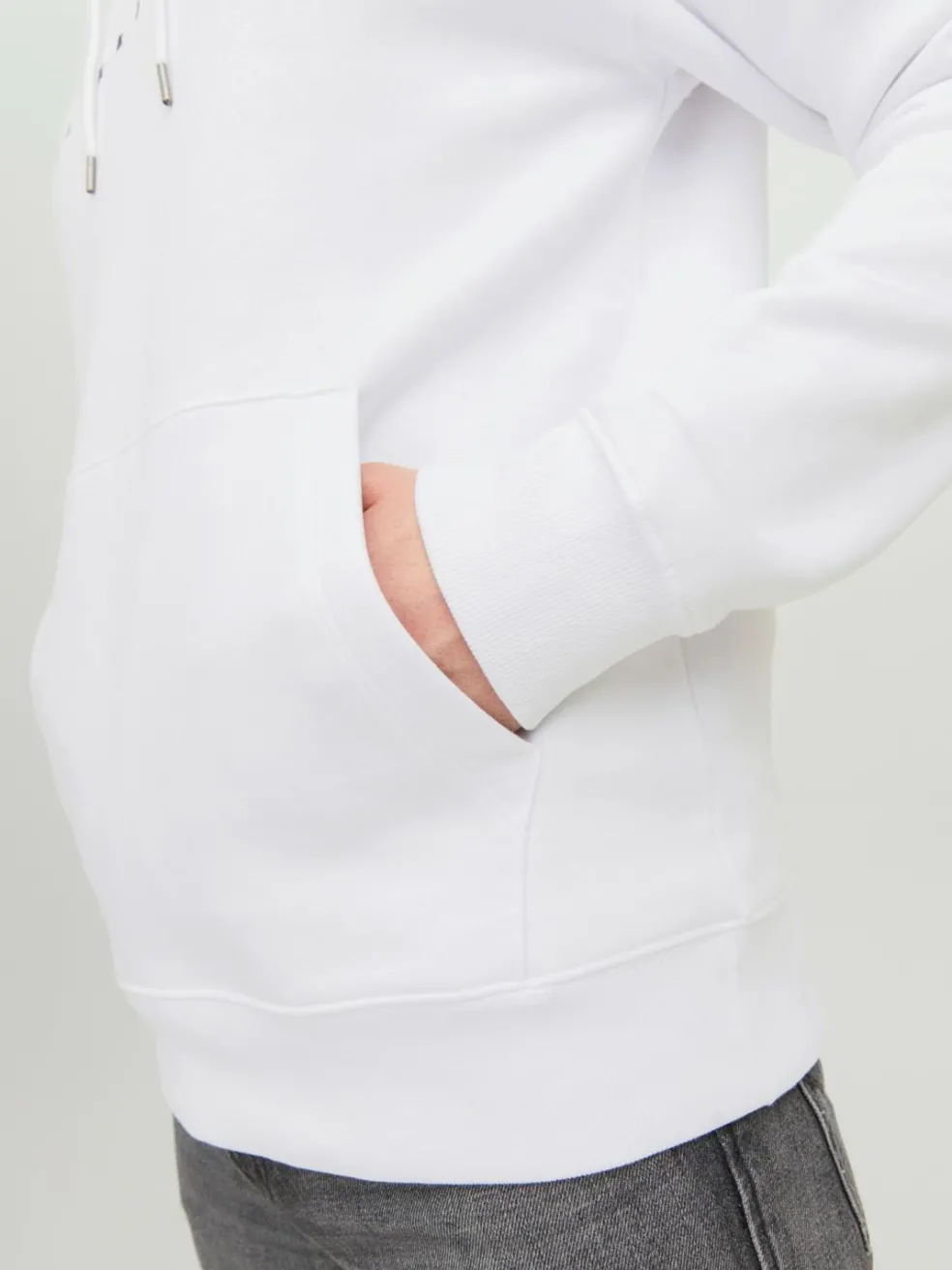 JACK & JONES Star jj sweat hood regular fit, heren hoodie katoenmengsel met capuchon, wit