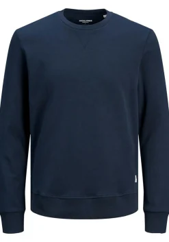 JACK & JONES sweatshirt katoen, O-hals, donkerblauw