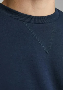 JACK & JONES sweatshirt katoen, O-hals, donkerblauw
