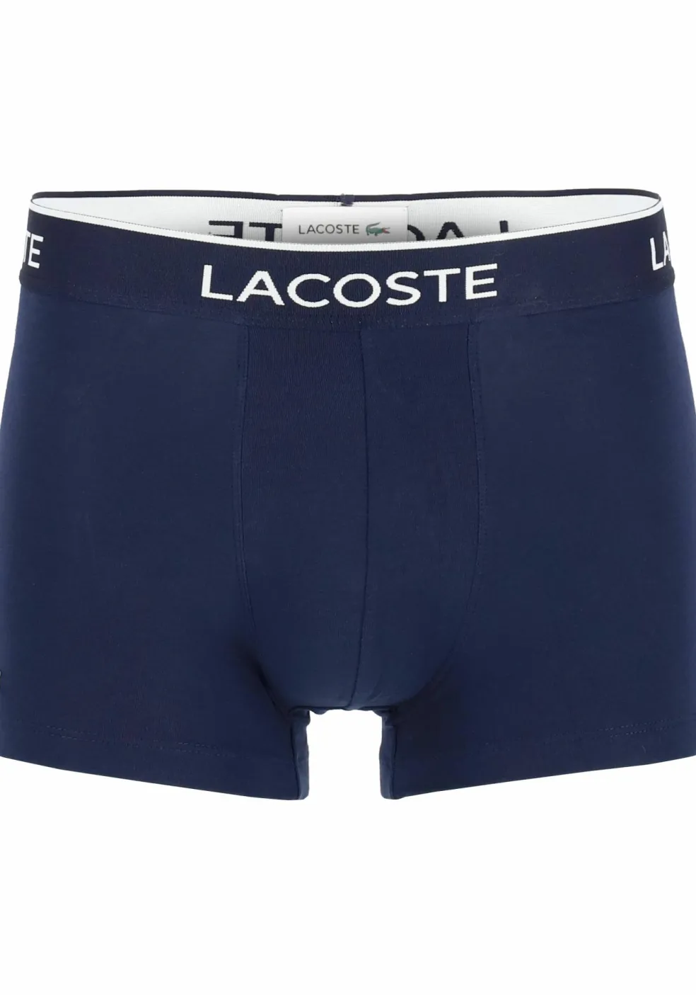 Lacoste Boxer Trunks (3-pack), heren boxers kort, blauw met gekleurde tailleband