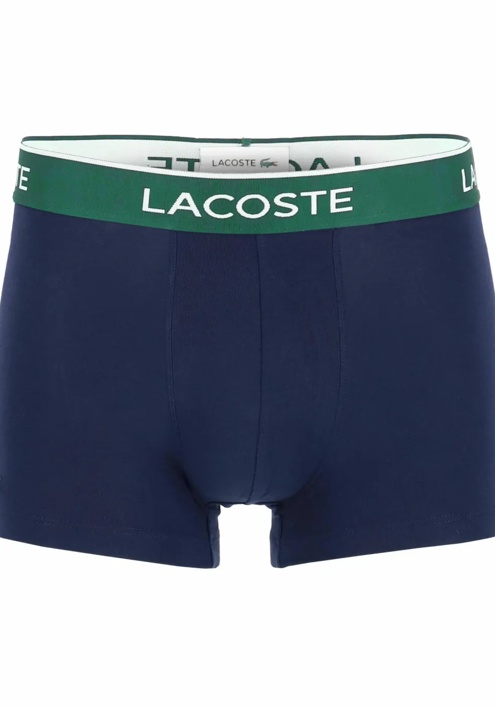 Lacoste Boxer Trunks (3-pack), heren boxers kort, blauw met gekleurde tailleband