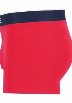 Lacoste Boxer Trunks (3-pack), heren boxers kort, grijs en blauw met logo en uni rood
