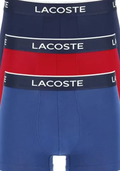 Lacoste Boxer Trunks (3-pack), heren boxers kort, blauw en rood