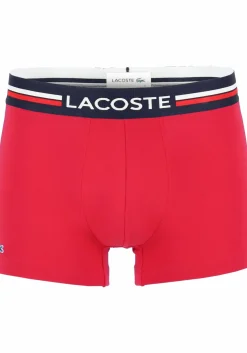 Lacoste Boxer Trunks (3-pack), heren boxers kort, rood, grijs en blauw