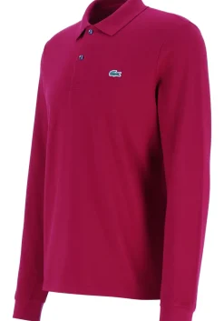 Lacoste Classic Fit polo lange mouw, bordeaux rood