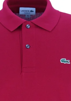 Lacoste Classic Fit polo lange mouw, bordeaux rood