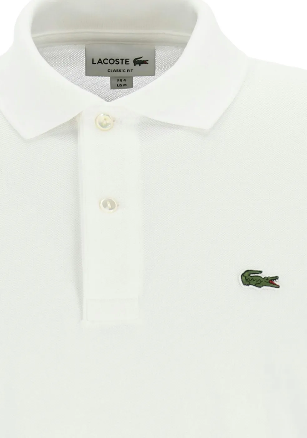 Lacoste Classic Fit polo lange mouw, wit