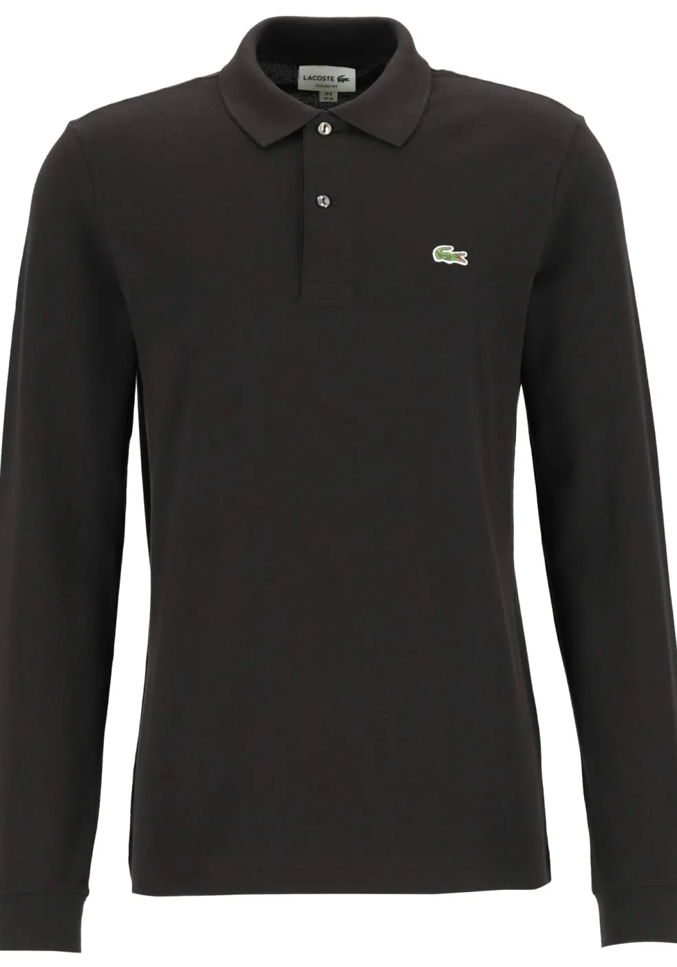 Lacoste Classic Fit polo lange mouw, zwart