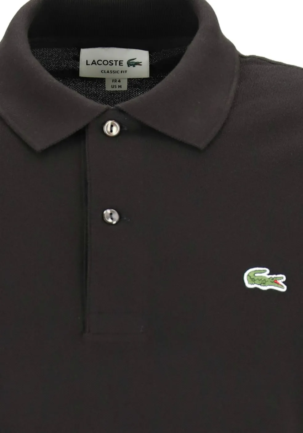 Lacoste Classic Fit polo lange mouw, zwart