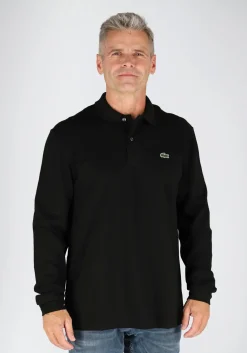 Lacoste Classic Fit polo lange mouw, zwart