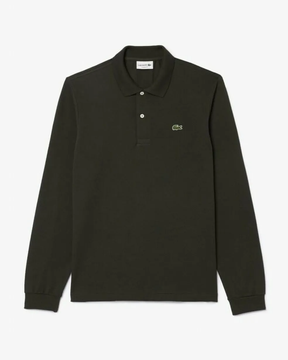 Lacoste Classic Fit polo lange mouw, diep donkergroen