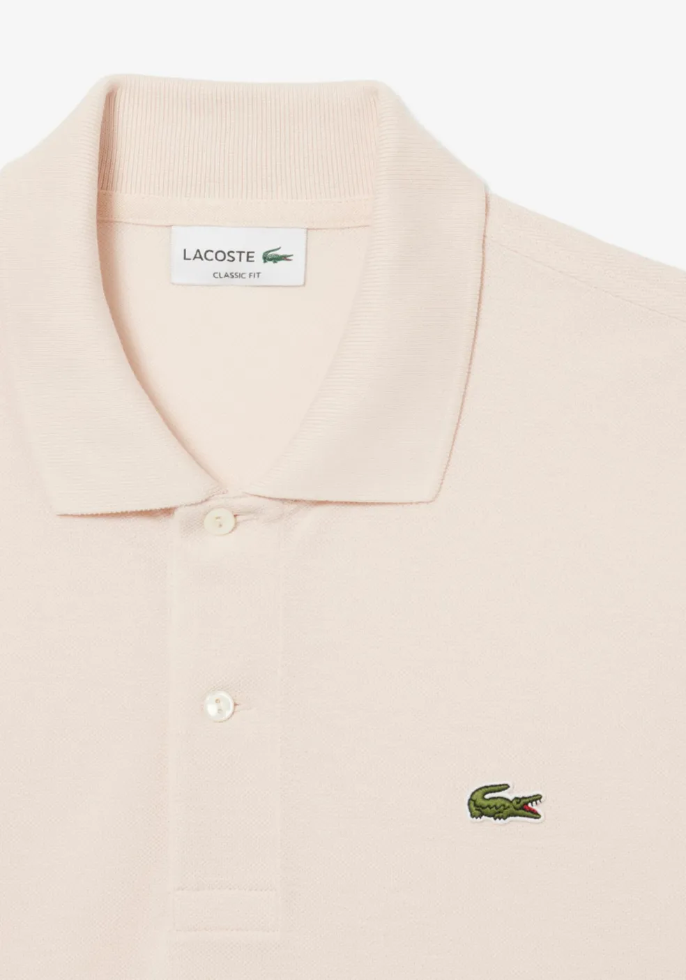Lacoste Classic Fit polo, licht zalmroze