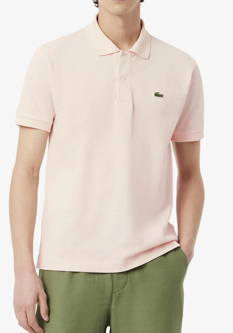 Lacoste Classic Fit polo, licht zalmroze