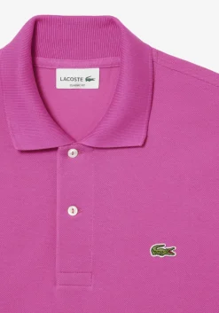 Lacoste Classic Fit polo, malva fuchsia roze