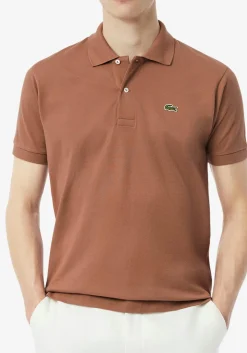 Lacoste Classic Fit polo, melkchocolade bruin
