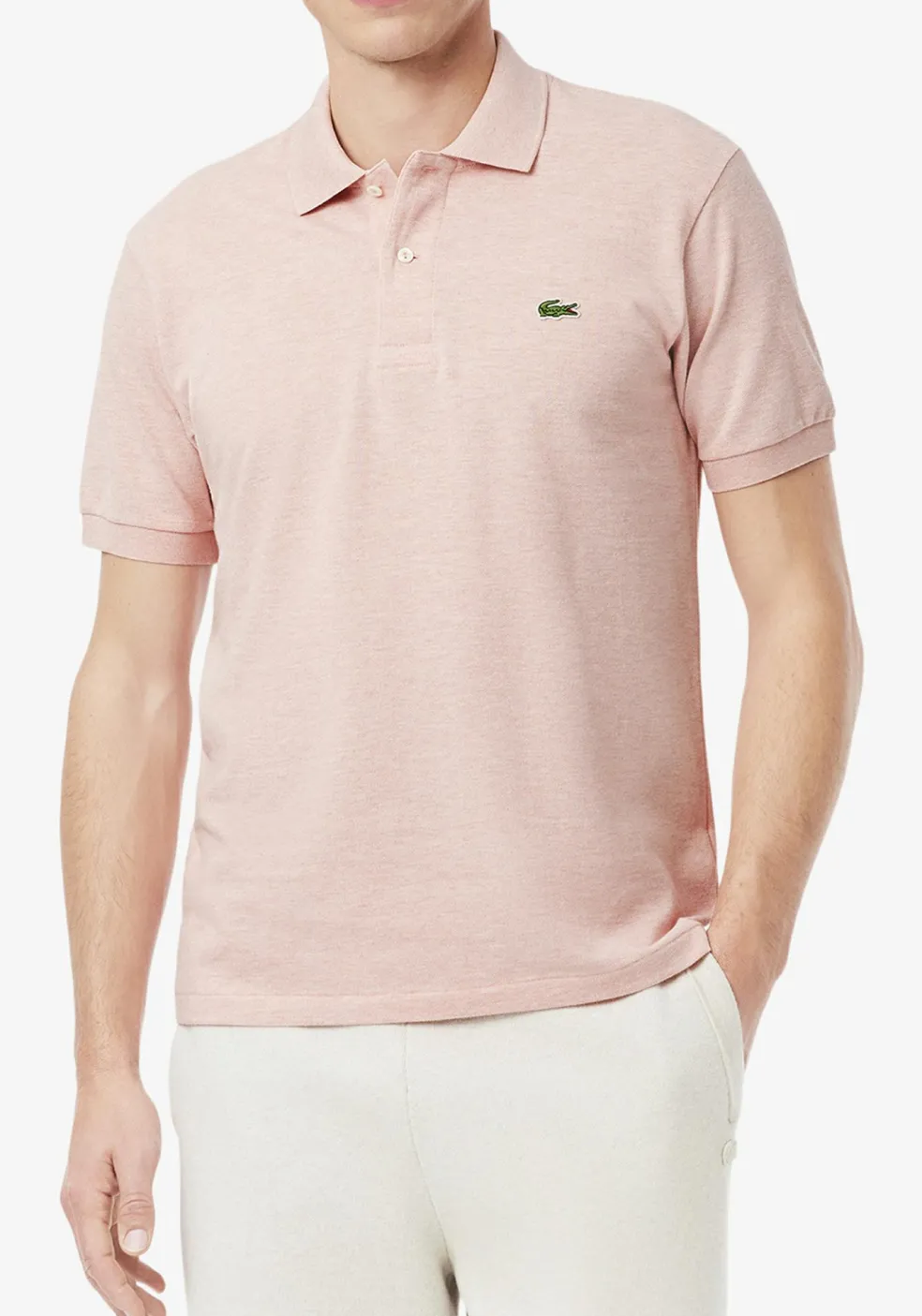 Lacoste Classic Fit polo, roze melange