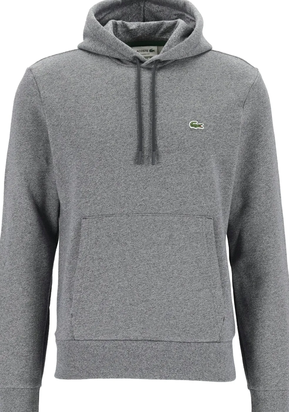 Lacoste heren hoodie sweatshirt, zwart met wit melange, Eclipse Jaspe