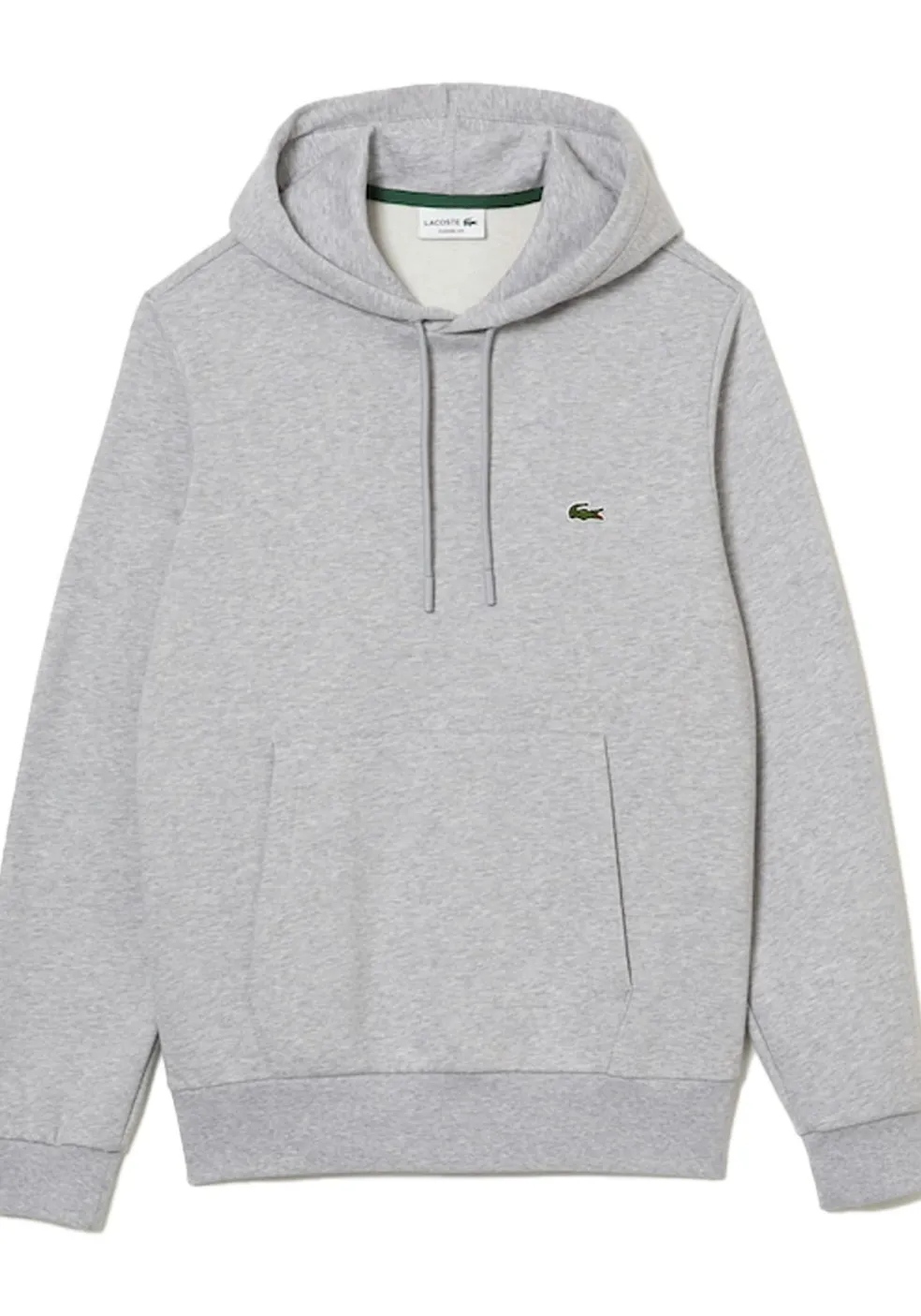 Lacoste heren hoodie sweatshirt, lichtgrijs melange