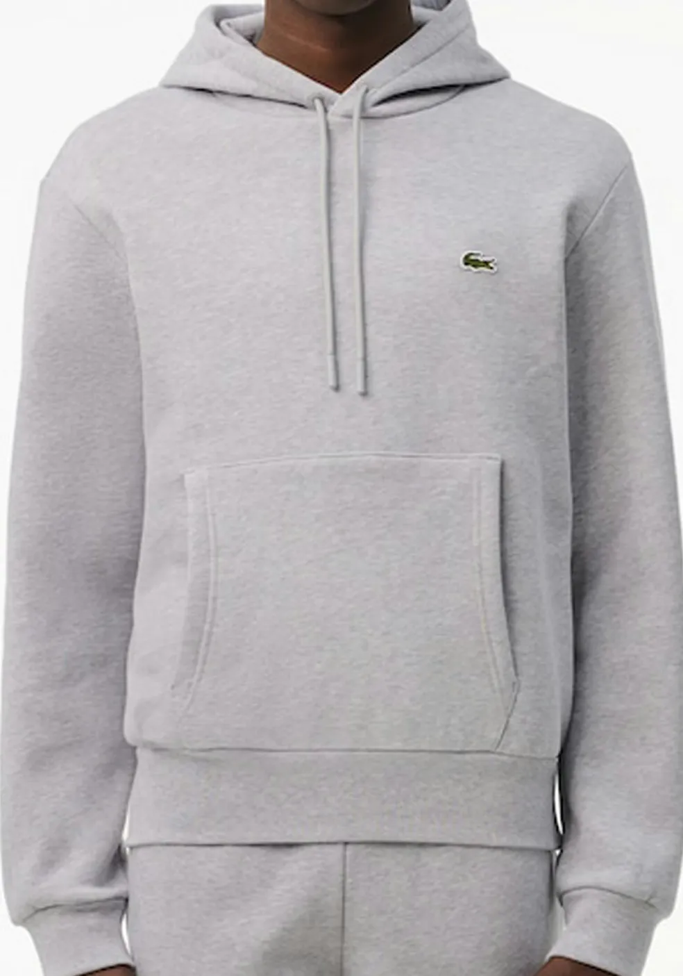 Lacoste heren hoodie sweatshirt, lichtgrijs melange