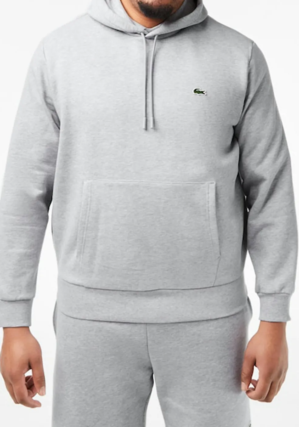 Lacoste heren hoodie sweatshirt, lichtgrijs melange