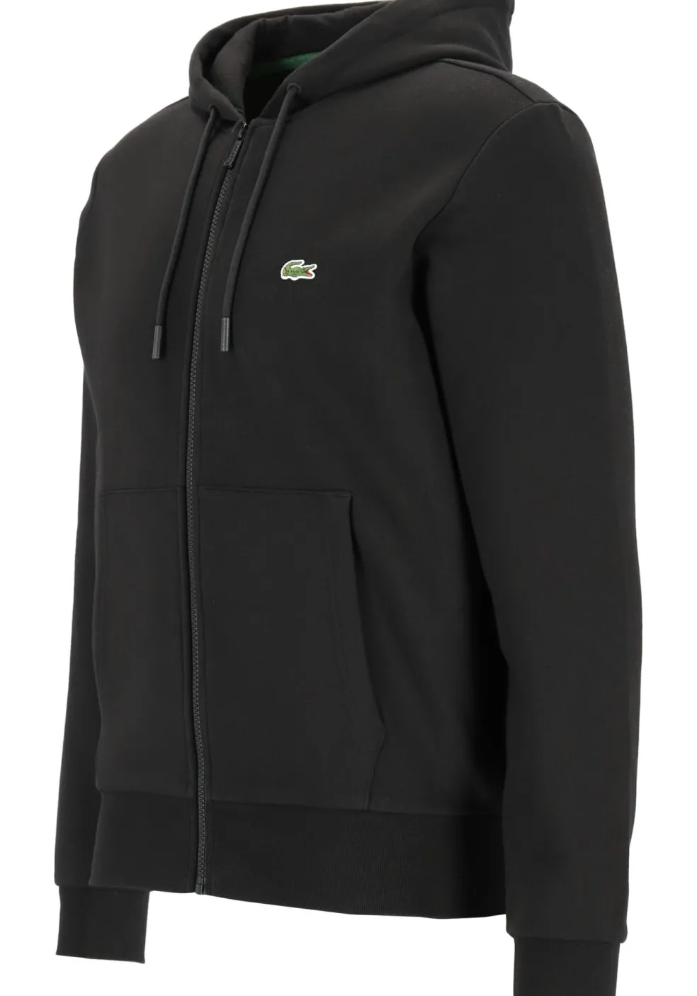 Lacoste heren hoodie sweatsvest, met rits, zwart