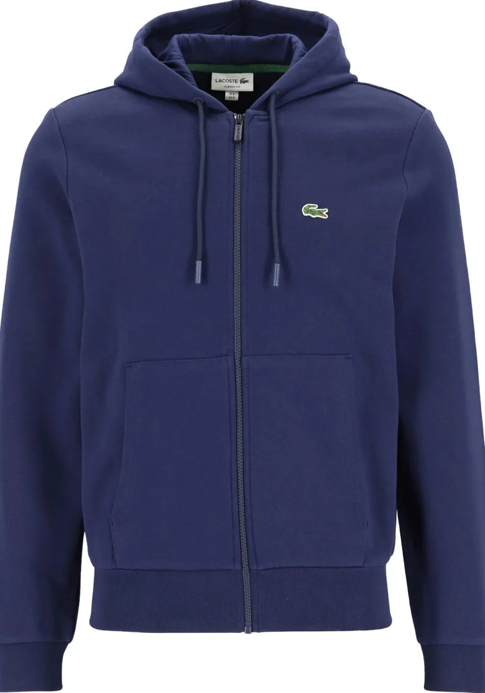 Lacoste heren hoodie sweatsvest, met rits, navy blauw