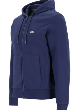 Lacoste heren hoodie sweatsvest, met rits, navy blauw