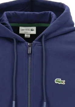 Lacoste heren hoodie sweatsvest, met rits, navy blauw