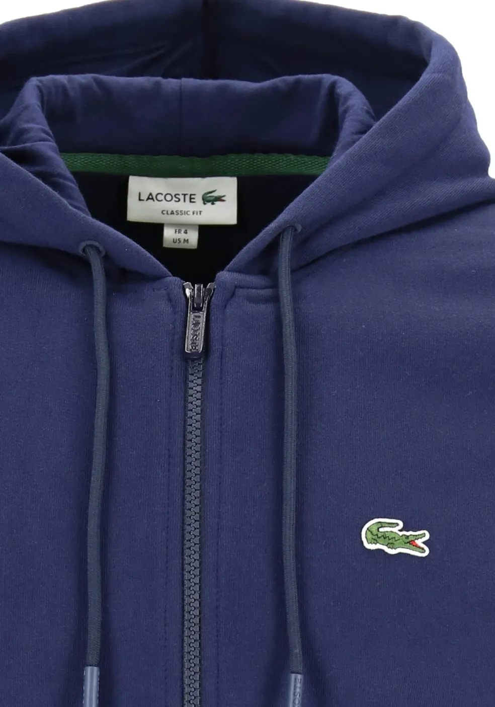 Lacoste heren hoodie sweatsvest, met rits, navy blauw