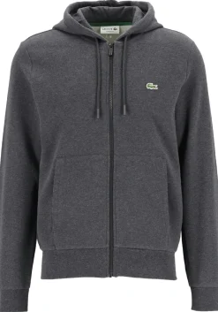 Lacoste heren hoodie sweatsvest, met rits, antraciet grijs