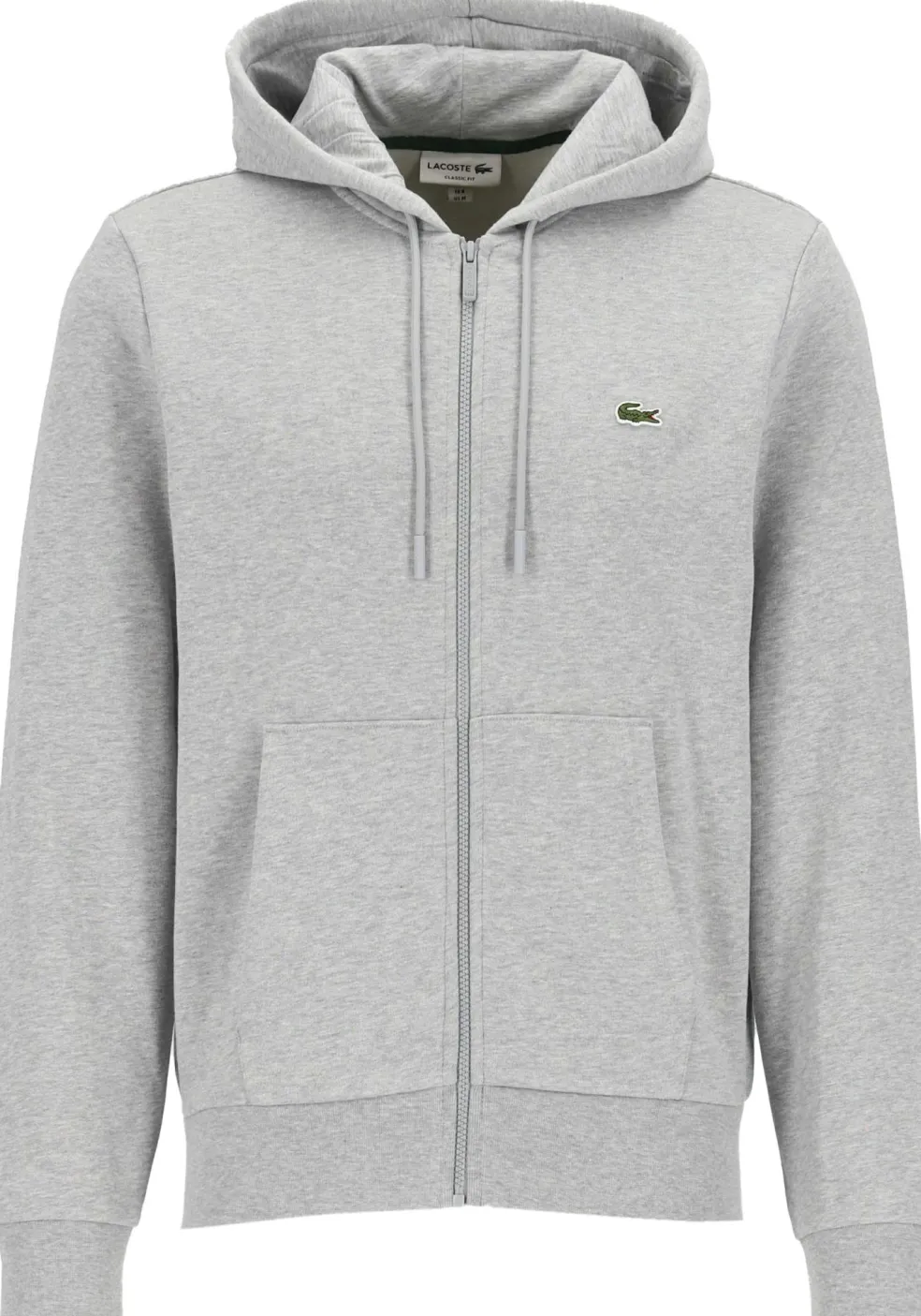 Lacoste heren hoodie sweatsvest, lichtgrijs melange
