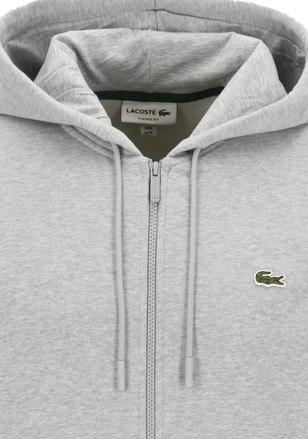 Lacoste heren hoodie sweatsvest, lichtgrijs melange