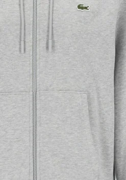 Lacoste heren hoodie sweatsvest, lichtgrijs melange