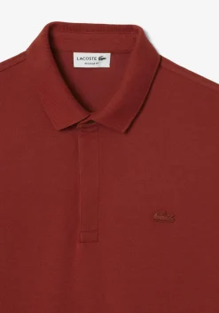 Lacoste Paris Stretch Pique Polo Regular Fit, roodbruin