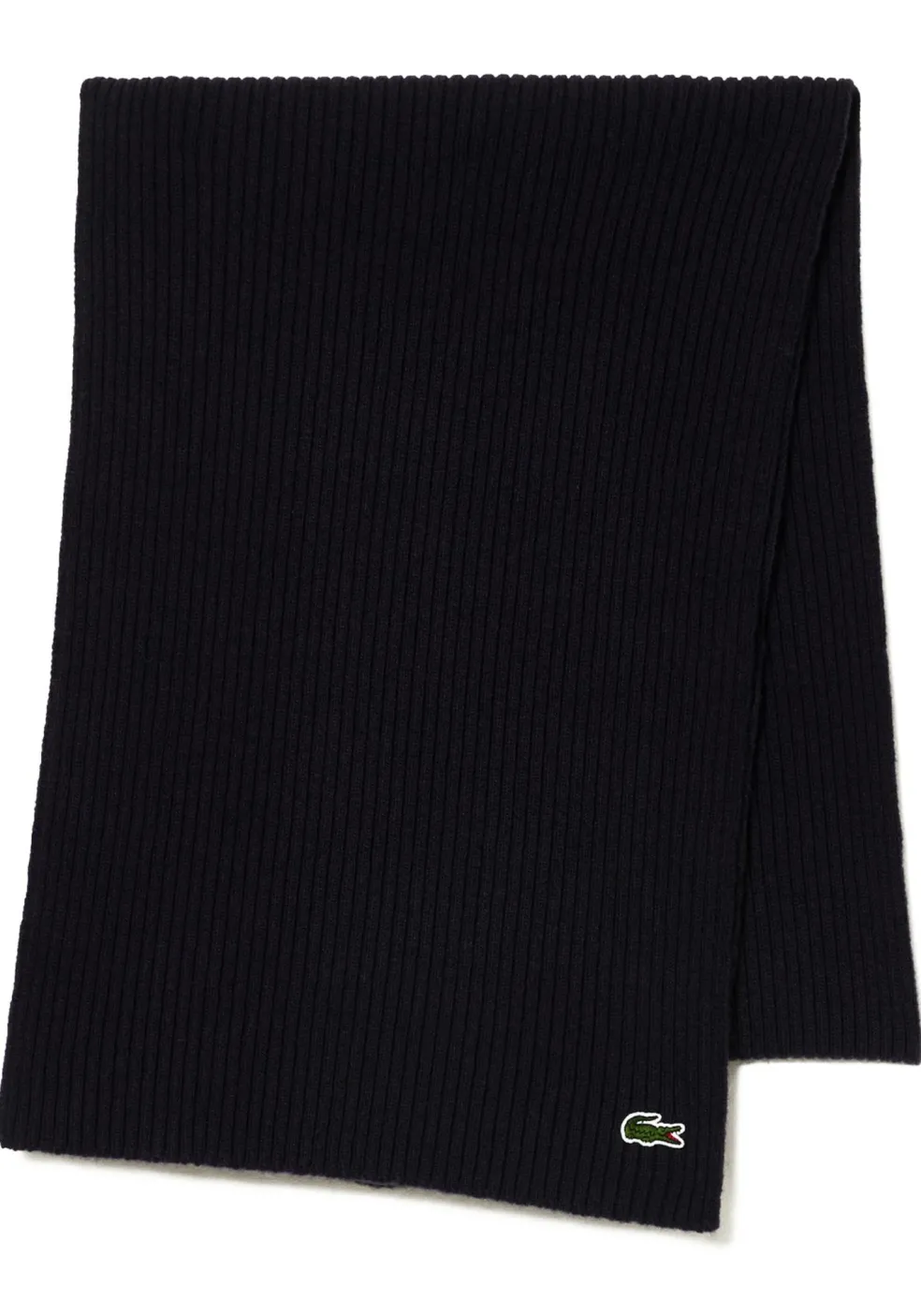 Lacoste sjaal wol, unisex gebreide sjaal, donkerblauw