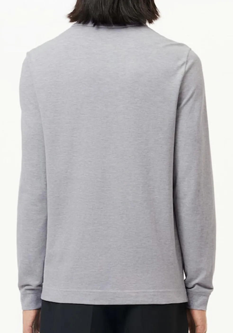 Lacoste Slim Fit polo lange mouw, lichtgrijs melange