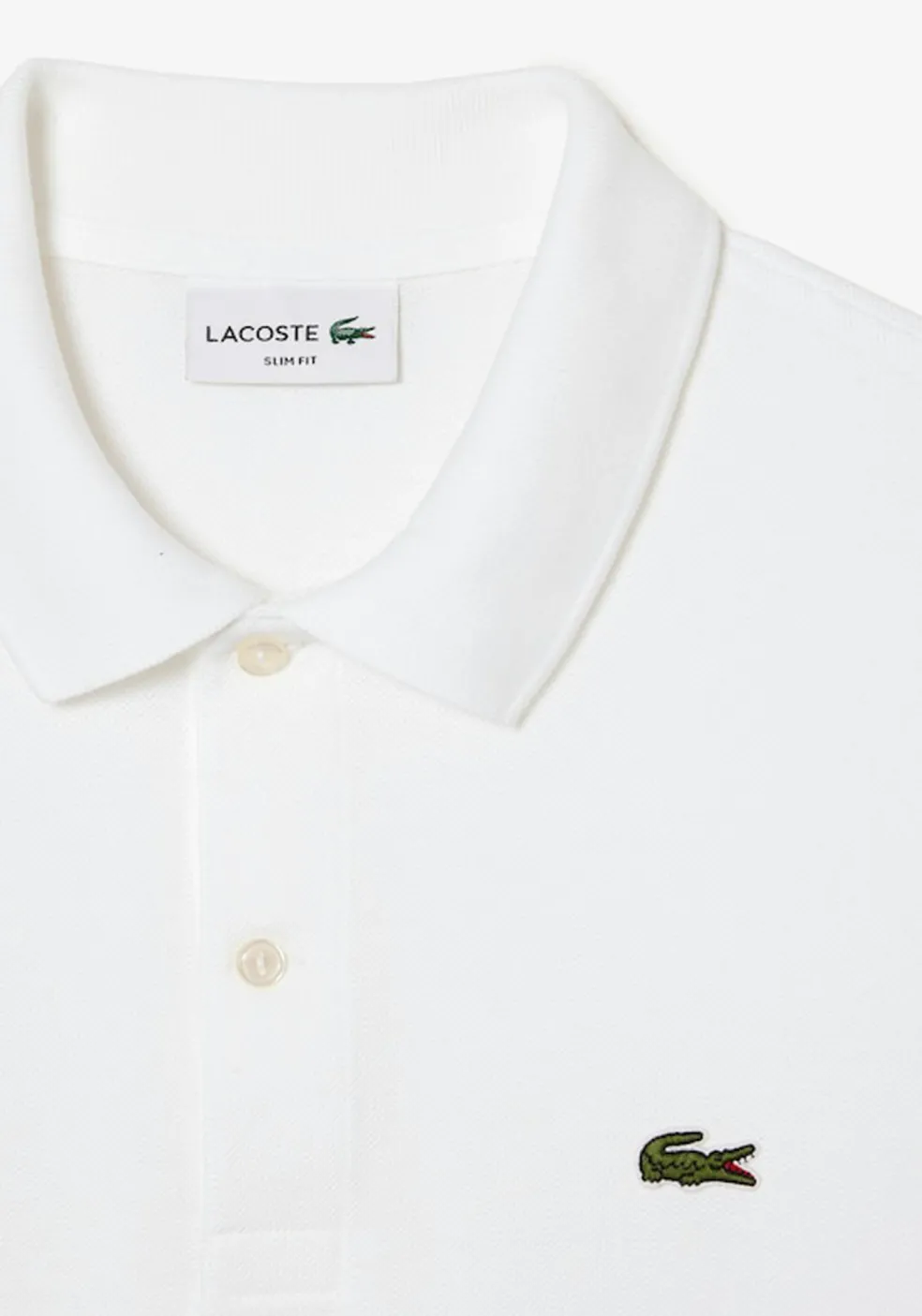 Lacoste Slim Fit polo lange mouw, wit