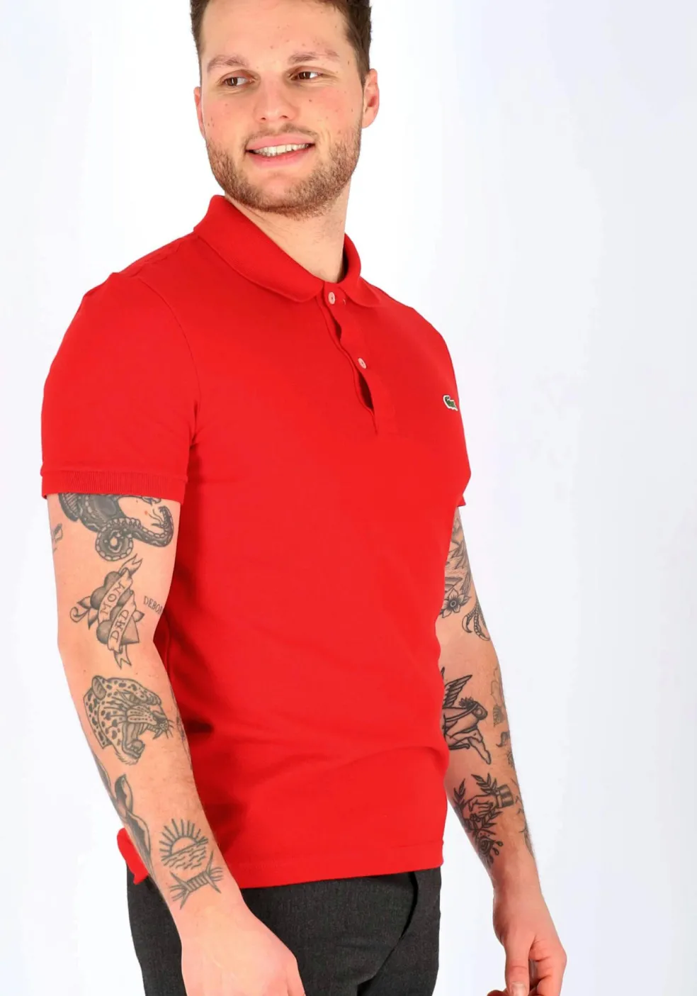 Lacoste Slim Fit polo, rood