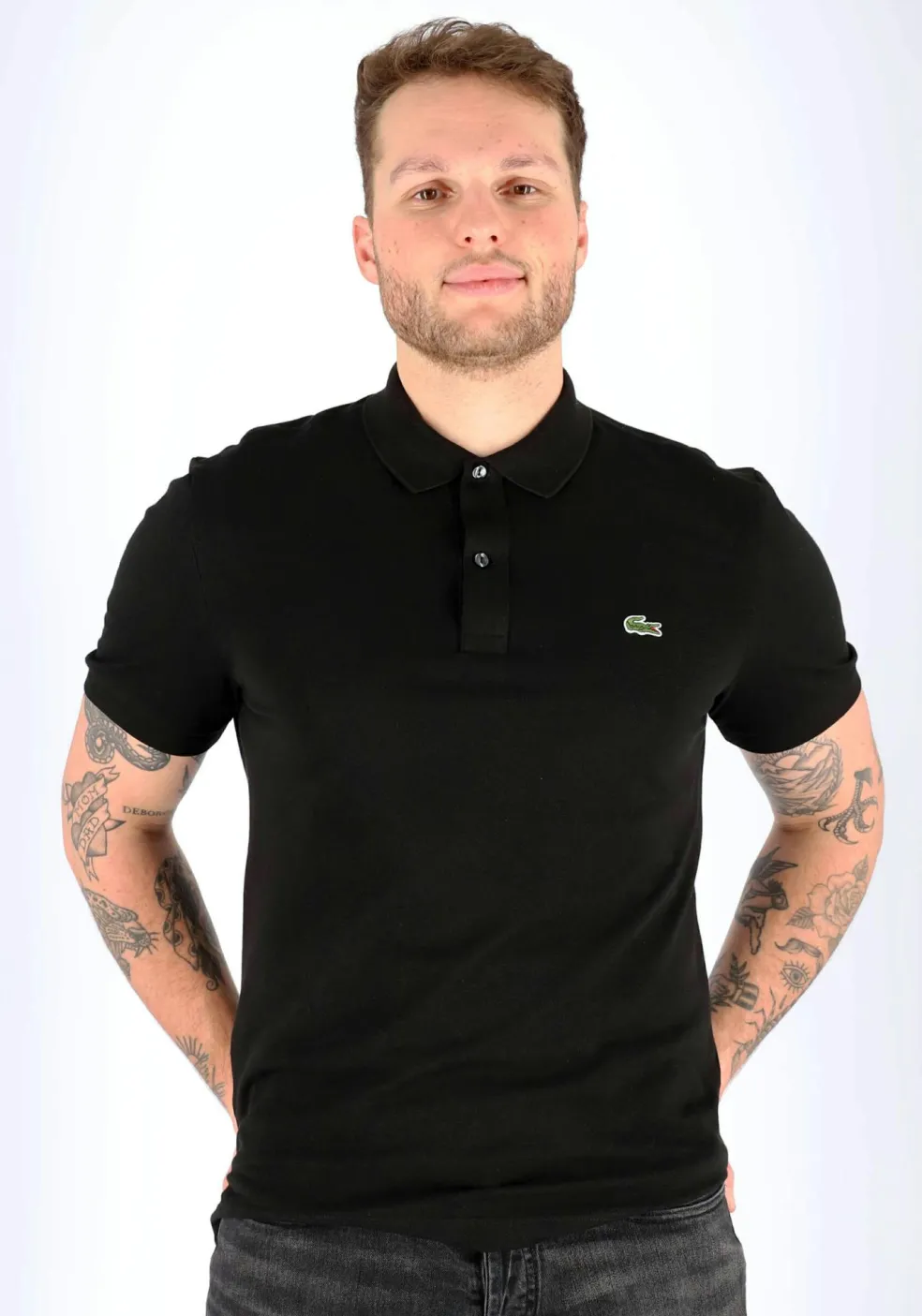 Lacoste Slim Fit polo, zwart