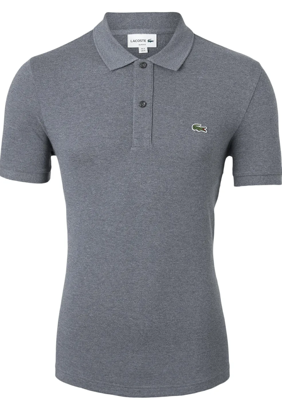 Lacoste Slim Fit polo, zwart met wit melange, Eclipse Jaspe