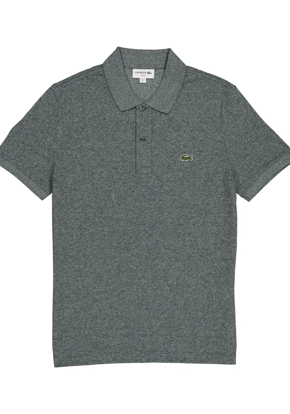Lacoste Slim Fit polo, zwart met wit melange, Eclipse Jaspe