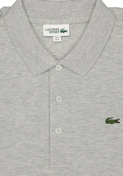 Lacoste Sport polo regular fit stretch, zilvergrijs melange