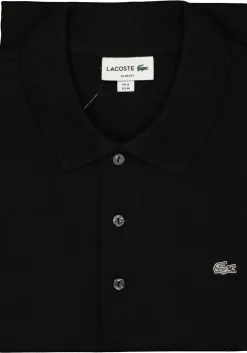 Lacoste stretch slim fit polo, heren polo extra getailleerd, zwart