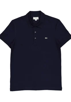Lacoste stretch slim fit polo, heren polo extra getailleerd, marine blauw