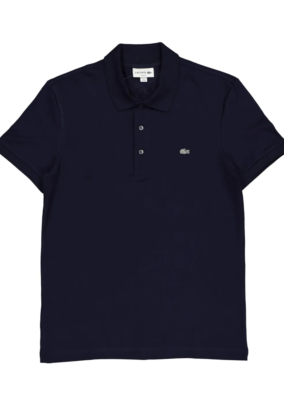 Lacoste stretch slim fit polo, heren polo extra getailleerd, marine blauw
