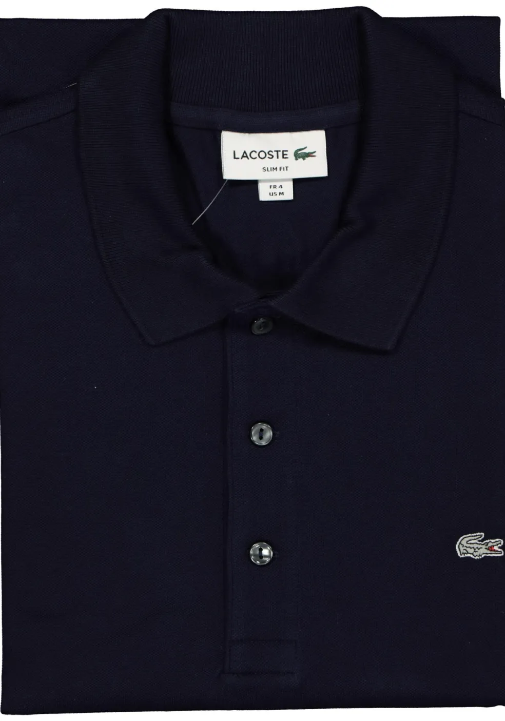 Lacoste stretch slim fit polo, heren polo extra getailleerd, marine blauw